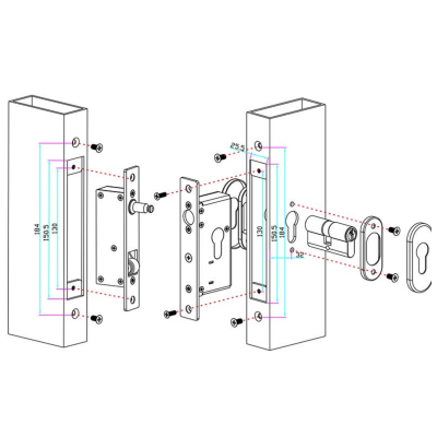 Електромеханічний замок Yli Electronic YSD-220 для розсувних дверей